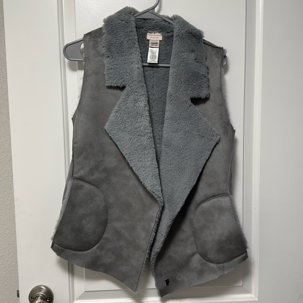 French connection faux fur vest